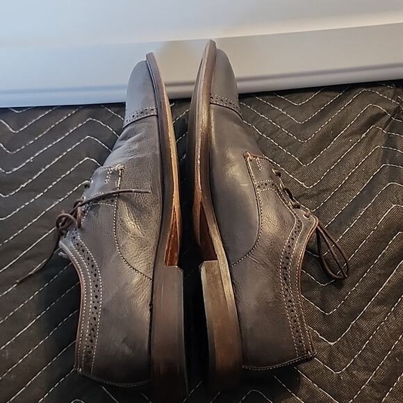 JOHNSTON MURPHY 1801 GENUINE LEATHER DERBY'S DARK BLUE/BROWN MENS9.5 MADE INDIA - Picture 11 of 16